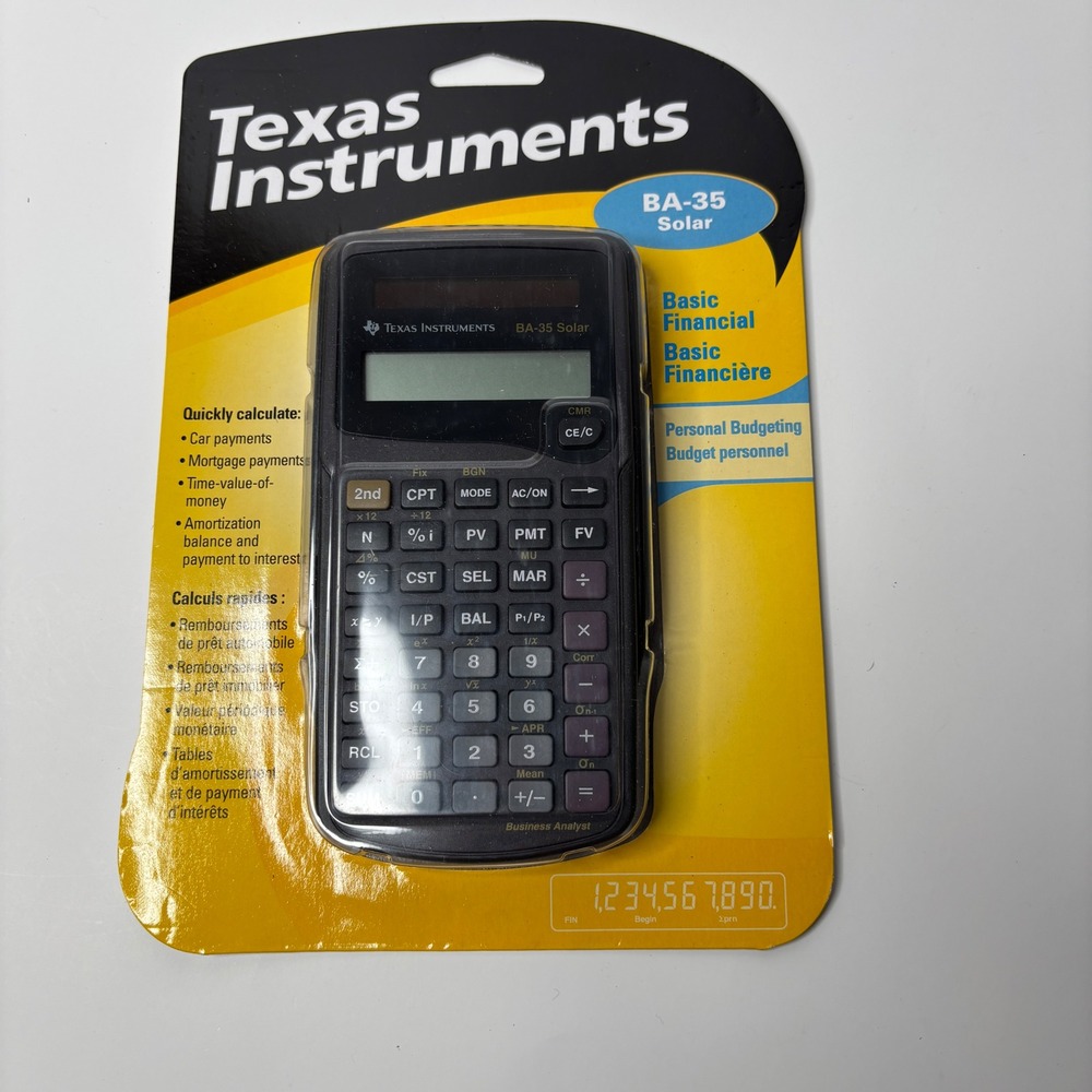 Texas Instruments BA-35 Solar Financial Calculator New Sealed